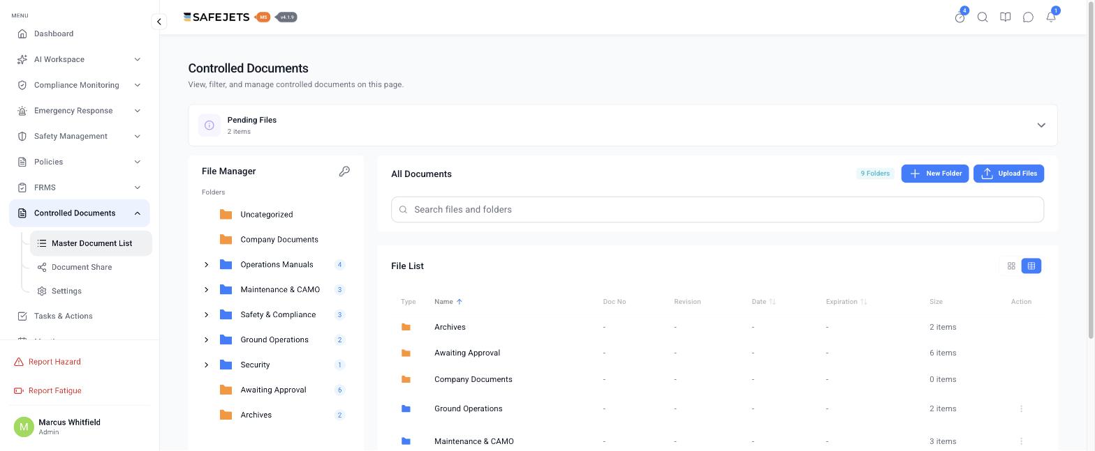 SAFEJETS MS — Controlled document library